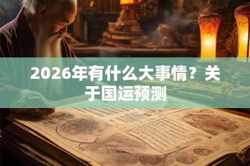 2026年有什么大事情？关于国运预测