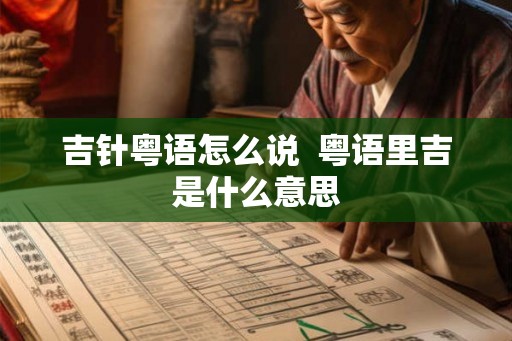 吉针粤语怎么说  粤语里吉是什么意思