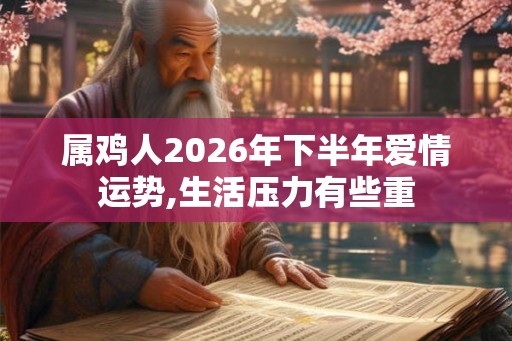 属鸡人2026年下半年爱情运势,生活压力有些重
