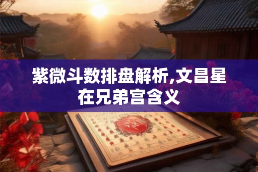 紫微斗数排盘解析,文昌星在兄弟宫含义