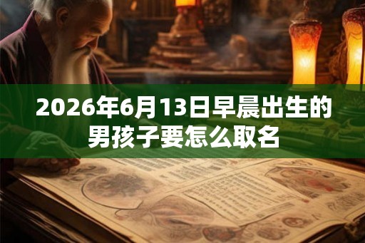 2026年6月13日早晨出生的男孩子要怎么取名
