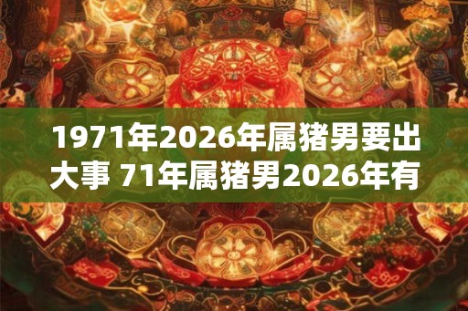 1971年2026年属猪男要出大事 71年属猪男2026年有什么大事