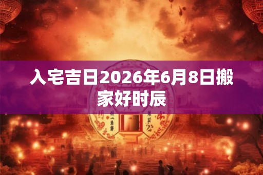 入宅吉日2026年6月8日搬家好时辰