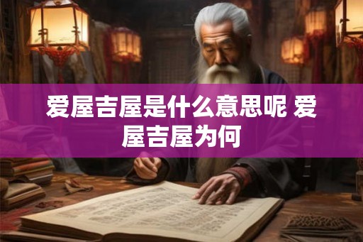 爱屋吉屋是什么意思呢 爱屋吉屋为何