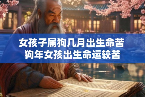 女孩子属狗几月出生命苦 狗年女孩出生命运较苦