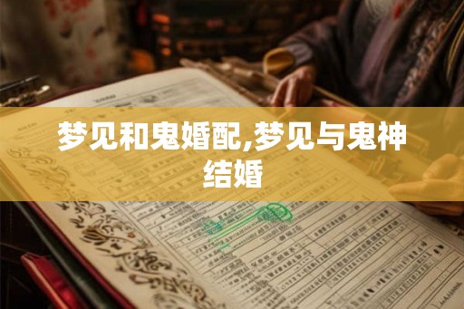 梦见和鬼婚配,梦见与鬼神结婚
