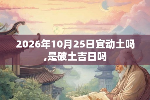 2026年10月25日宜动土吗,是破土吉日吗