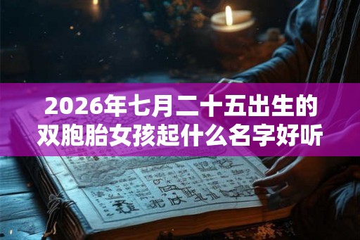 2026年七月二十五出生的双胞胎女孩起什么名字好听，五行属什么