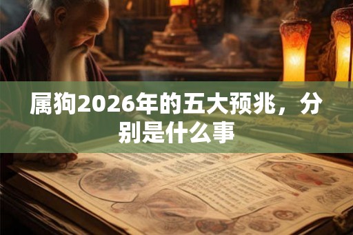 属狗2026年的五大预兆，分别是什么事