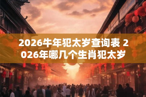 2026牛年犯太岁查询表 2026年哪几个生肖犯太岁