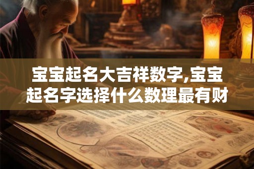 宝宝起名大吉祥数字,宝宝起名字选择什么数理最有财运？