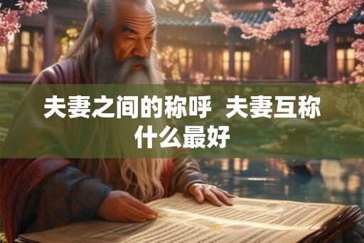 夫妻之间的称呼  夫妻互称什么最好