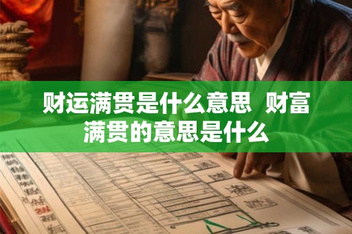 财运满贯是什么意思 财富满贯的意思是什么 财运满贯是什么意思 财富满贯的意思是什么