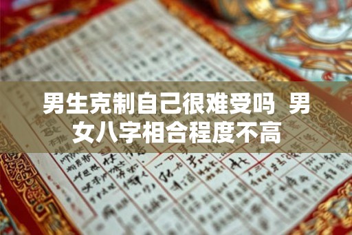 男生克制自己很难受吗  男女八字相合程度不高