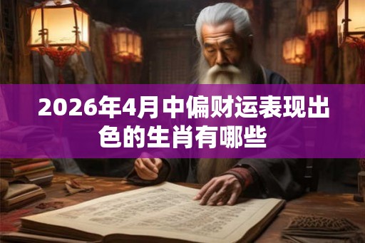 2026年4月中偏财运表现出色的生肖有哪些