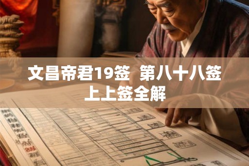 文昌帝君19签  第八十八签上上签全解