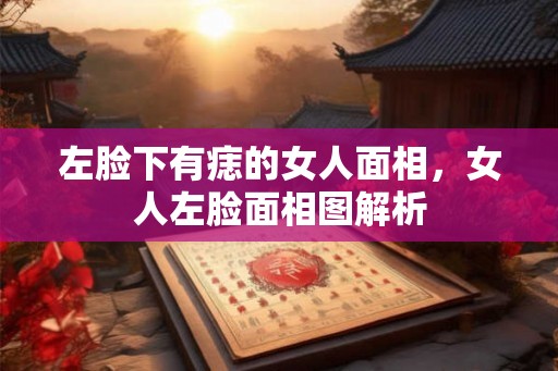 左脸下有痣的女人面相，女人左脸面相图解析