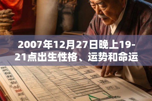 2007年12月27日晚上19-21点出生性格、运势和命运