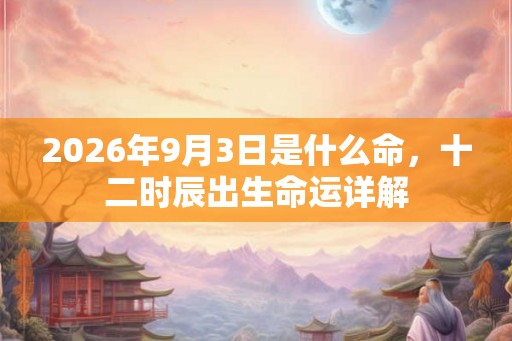 2026年9月3日是什么命,十二时辰出生命运详解 2026年9月3日是什么命,十二时辰出生命运详解