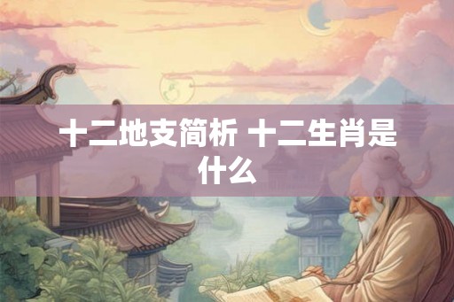 十二地支简析 十二生肖是什么