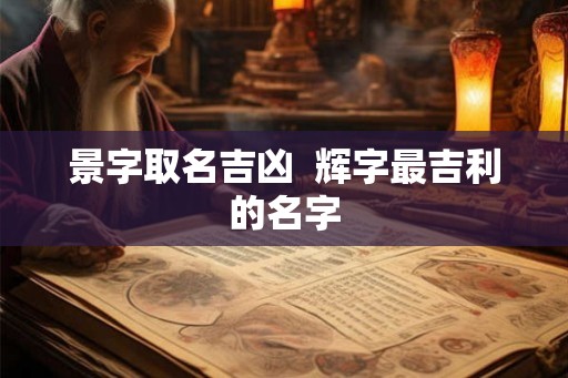 景字取名吉凶  辉字最吉利的名字