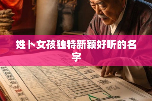 姓卜女孩独特新颖好听的名字