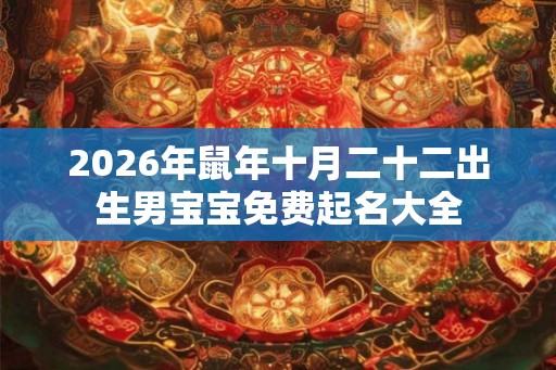 2026年鼠年十月二十二出生男宝宝免费起名大全