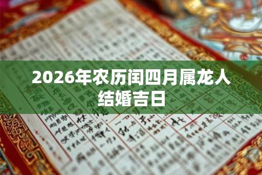 2026年农历闰四月属龙人结婚吉日