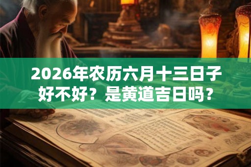 2026年农历六月十三日子好不好？是黄道吉日吗？