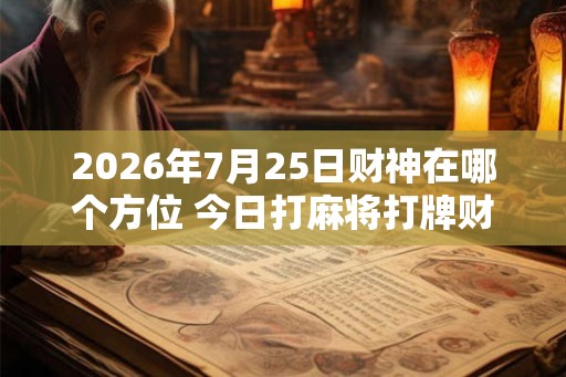 2026年7月25日财神在哪个方位 今日打麻将打牌财运方位