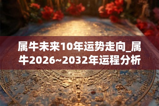 属牛未来10年运势走向_属牛2026~2032年运程分析