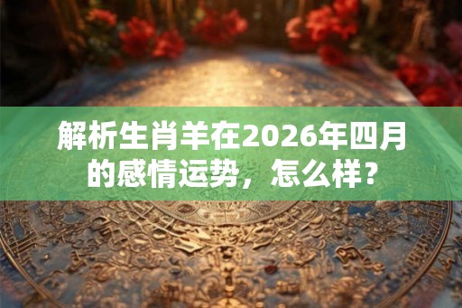 解析生肖羊在2026年四月的感情运势,怎么样? 解析生肖羊在2026年四月的感情运势,怎么样?