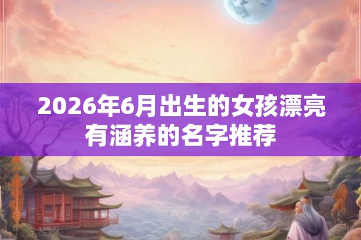 2026年6月出生的女孩漂亮有涵养的名字推荐
