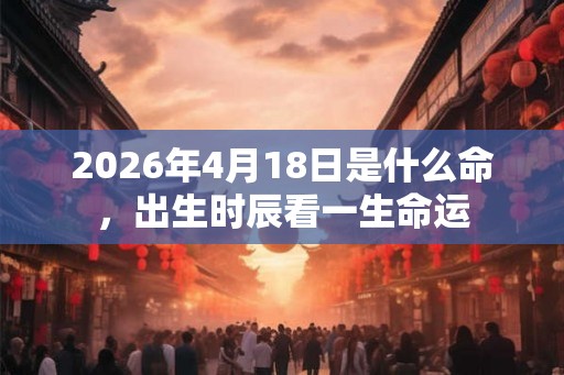 2026年4月18日是什么命，出生时辰看一生命运