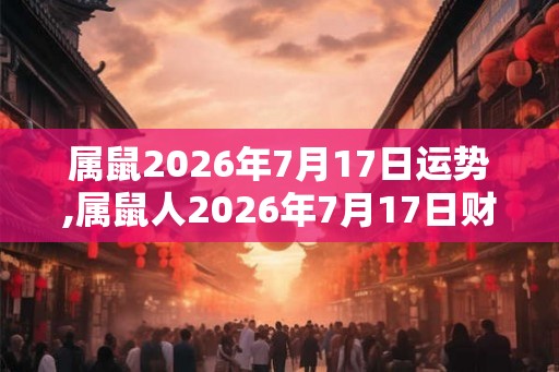 属鼠2026年7月17日运势,属鼠人2026年7月17日财运,生肖鼠2026年7月17日运势
