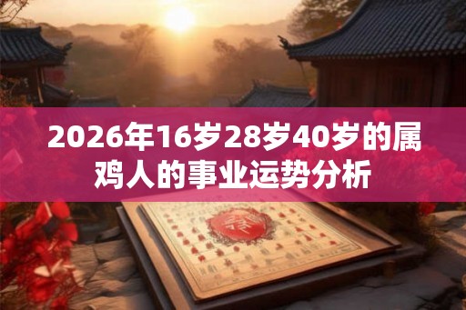 2026年16岁28岁40岁的属鸡人的事业运势分析
