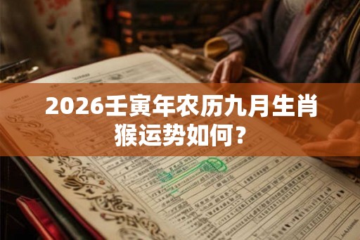 2026壬寅年农历九月生肖猴运势如何？
