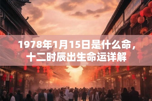 1978年1月15日是什么命,十二时辰出生命运详解 1978年1月15日是什么命,十二时辰出生命运详解