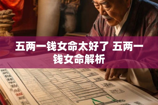 五两一钱女命太好了 五两一钱女命解析 五两一钱女命太好了 五两一钱女命解析