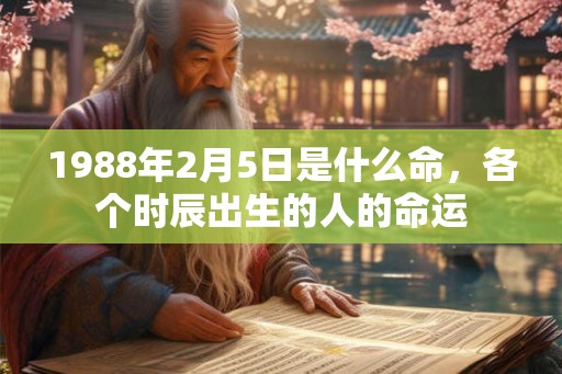 1988年2月5日是什么命,各个时辰出生的人的命运 1988年2月5日是什么命,各个时辰出生的人的命运