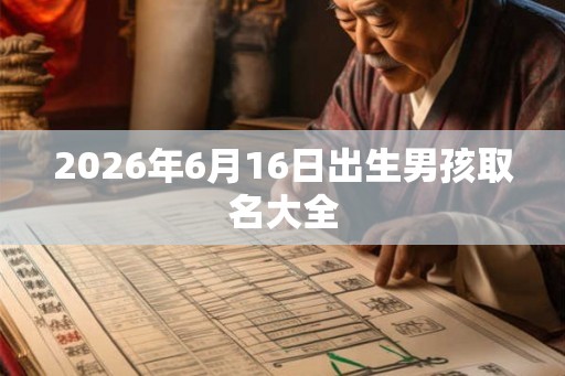 2026年6月16日出生男孩取名大全
