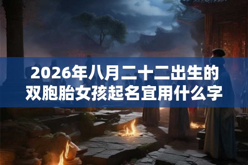 2026年八月二十二出生的双胞胎女孩起名宜用什么字，五行属什么