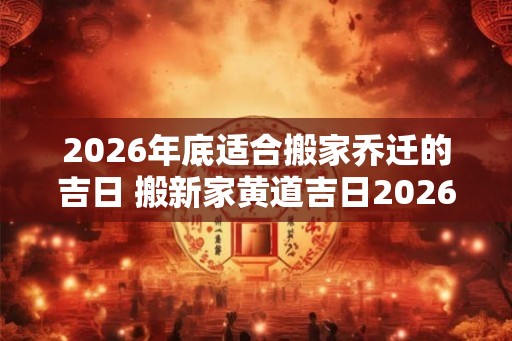 2026年底适合搬家乔迁的吉日 搬新家黄道吉日2026下半年查询