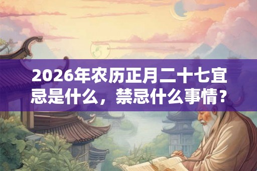 2026年农历正月二十七宜忌是什么，禁忌什么事情？