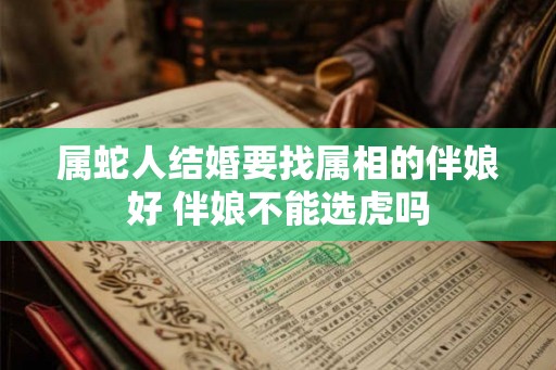 属蛇人结婚要找属相的伴娘好 伴娘不能选虎吗