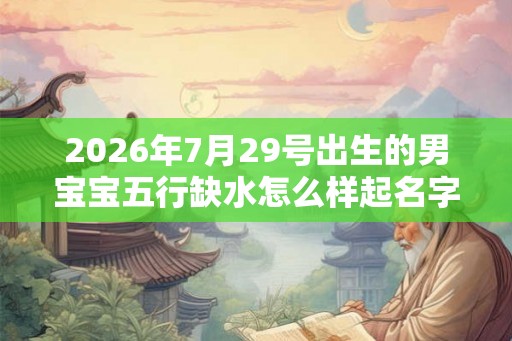 2026年7月29号出生的男宝宝五行缺水怎么样起名字