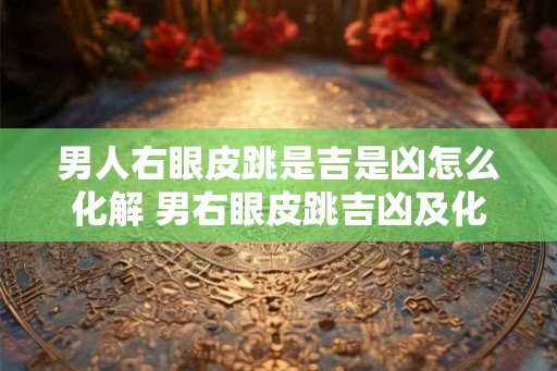 男人右眼皮跳是吉是凶怎么化解 男右眼皮跳吉凶及化解