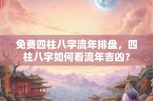 免费四柱八字流年排盘，四柱八字如何看流年吉凶？