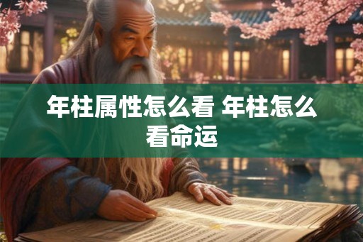 年柱属性怎么看 年柱怎么看命运