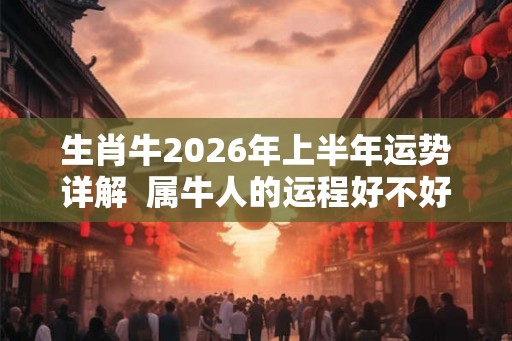 生肖牛2026年上半年运势详解  属牛人的运程好不好
